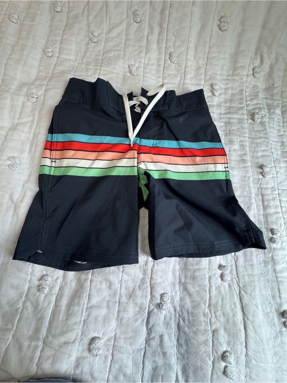 Boys Swim shorts rainbow stripes draw string New size 10